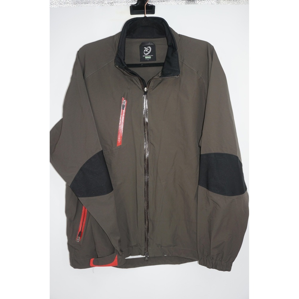 Zero Restriction Tour Series Jacket Men's Large‎ Green Full Zip Golf Windbreaker
